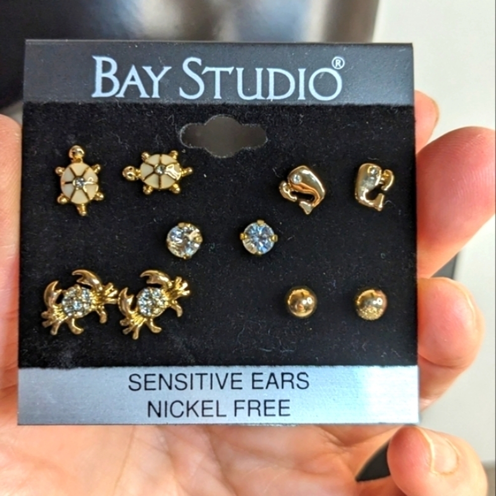 Bay Studio Gold Tone‎ Sea Inspired Earring Set